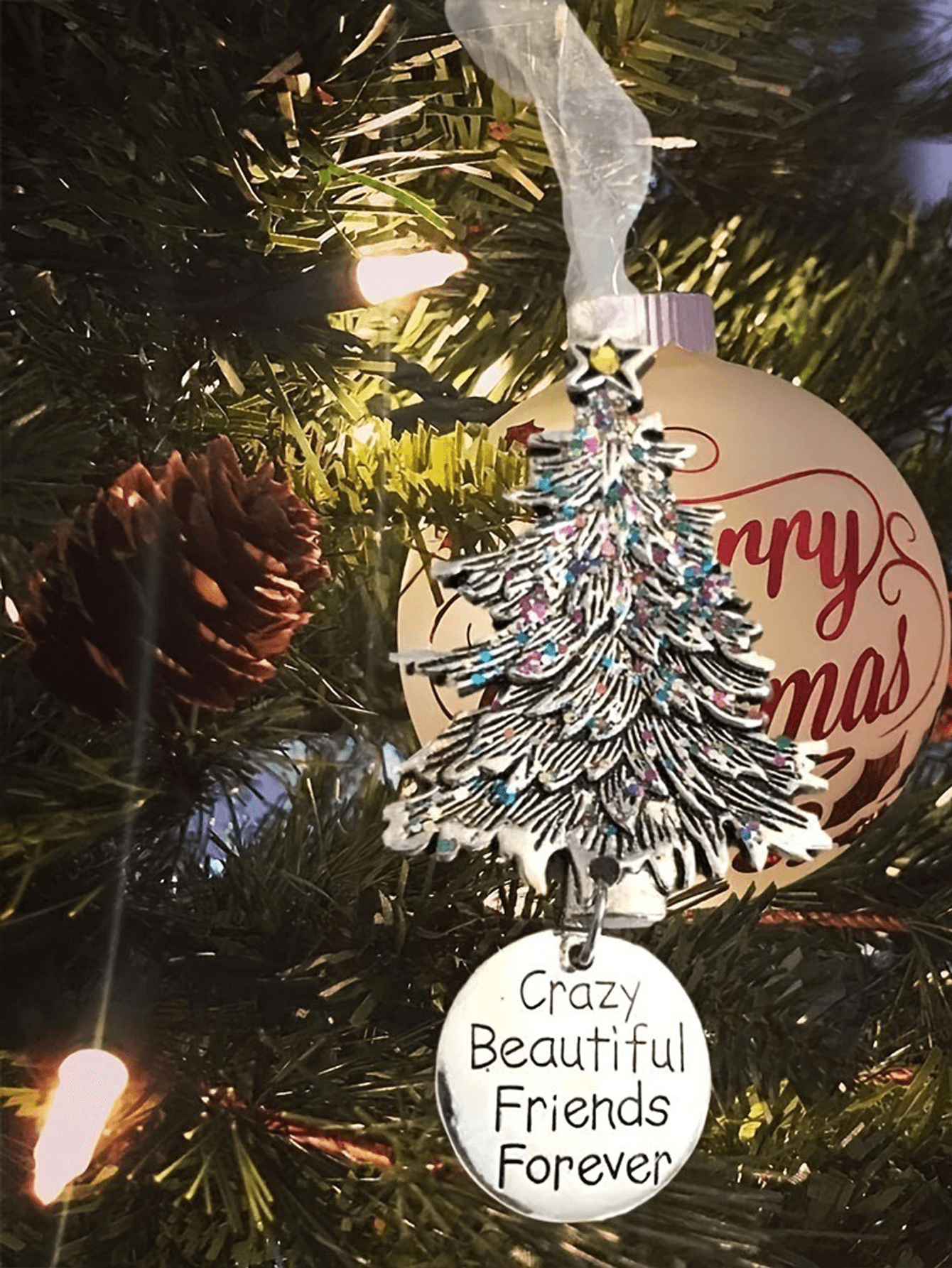 Metal Christmas Tree Ornament Pendant